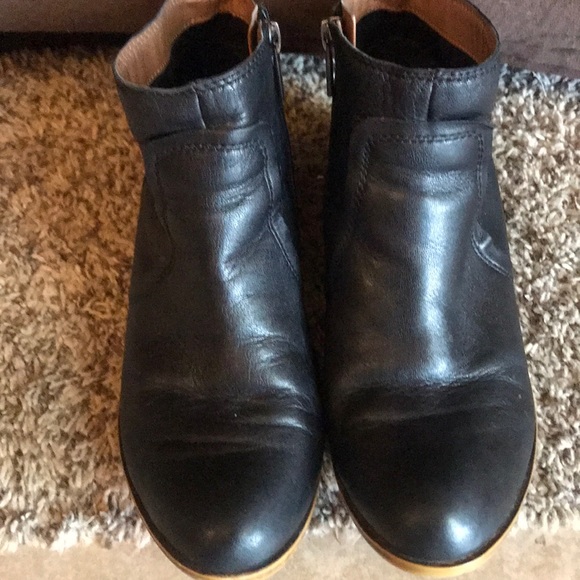 Lucky Black Leather Booties